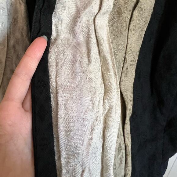 Vintage yak magik cotton linen layering jacket multi layer black neutral shacket - Picture 8 of 9